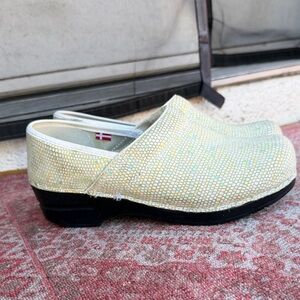 Sanita Mosaic Mules - White and Yellow